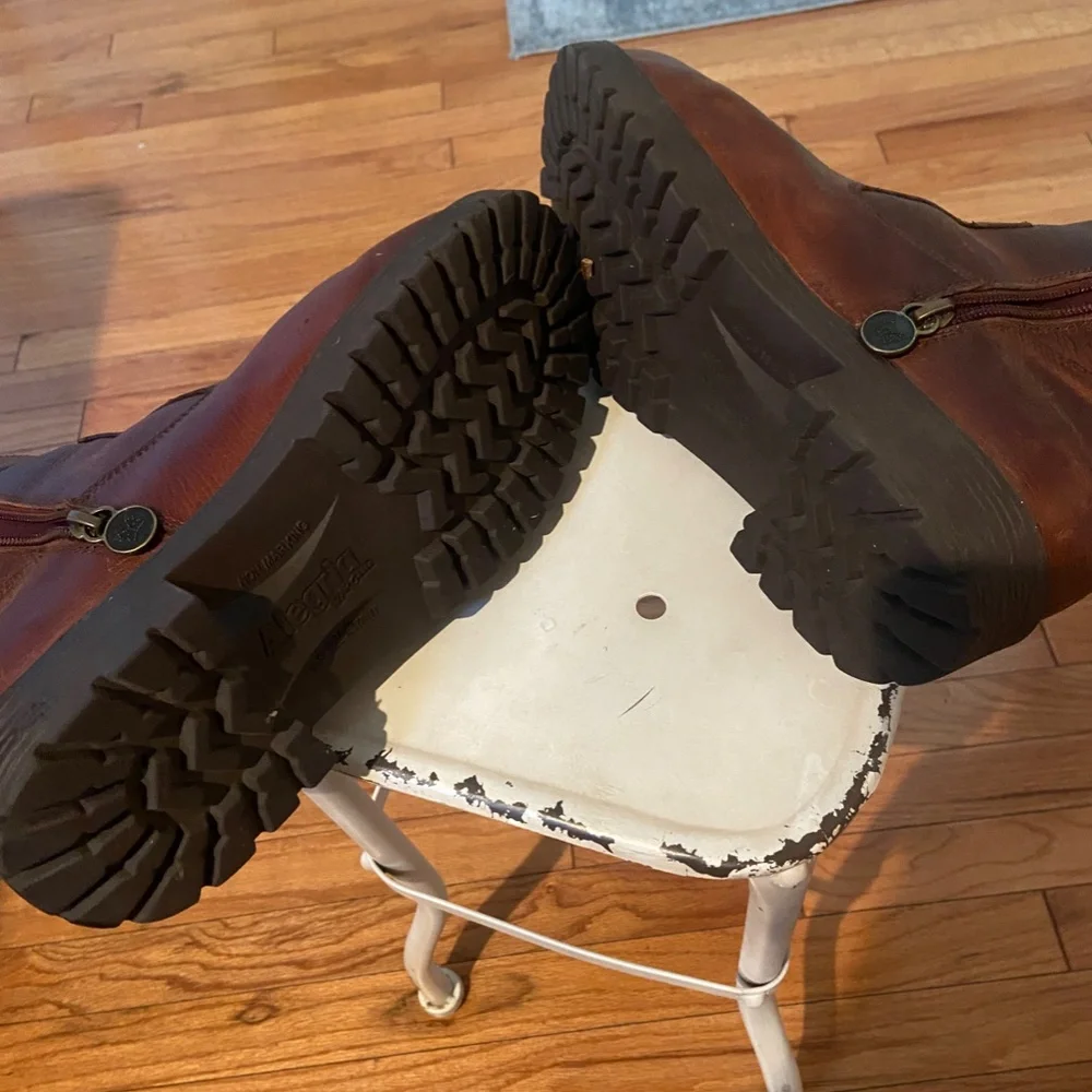 Alegria Womens Shera Mid Calf Leather Boot - Chestnut   worn once - Picture 5 of 6